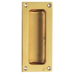 Recessed Door Pull 100mm Polished Brass
