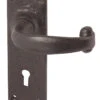 Plain Lever Lock On Plate Black -Timber Flooring Shop 21828836 1