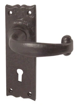Plain Lever Lock On Plate Black