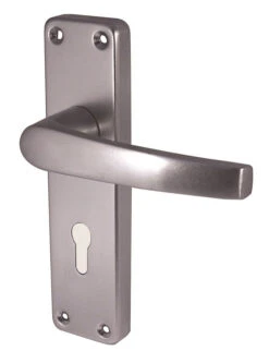 Lever Lock On Plate Satin Anodised Aluminium
