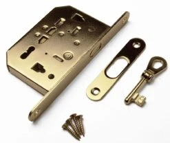 Champion Sliding Door Lock With Key Brass