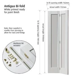 Antigua Glazed White Primed Bi-Fold Door -Timber Flooring Shop Antigua Glazed White Primed Bi Fold Door 4 156