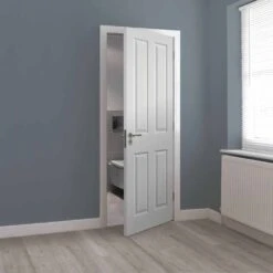 Canterbury 4 Panel Moulded Textured Fire Door FD30 -Timber Flooring Shop Canterbury 4 Panel Moulded Textured Door 3 185