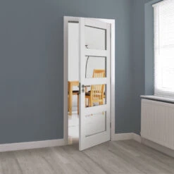 Cayman 4 Panel Glazed White Primed Door -Timber Flooring Shop Cayman 4 Panel Glazed White Primed Door 2 2