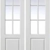Classique Grained 6 Light White Primed Pair Door -Timber Flooring Shop Classique Grained 6 Light White Primed Pair Door 1 2