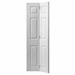 Colonist Grained White Primed Bi-Fold Door
