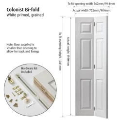 Colonist Grained White Primed Bi-Fold Door -Timber Flooring Shop Colonist Grained White Primed Bi Fold Door 4 156