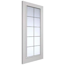 Decima White Primed Grained Glazed Door