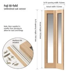 Fuji Glazed Bi-Fold Oak Door (Unfinished) -Timber Flooring Shop Fuji Glazed Bi Fold Oak Door 4 156