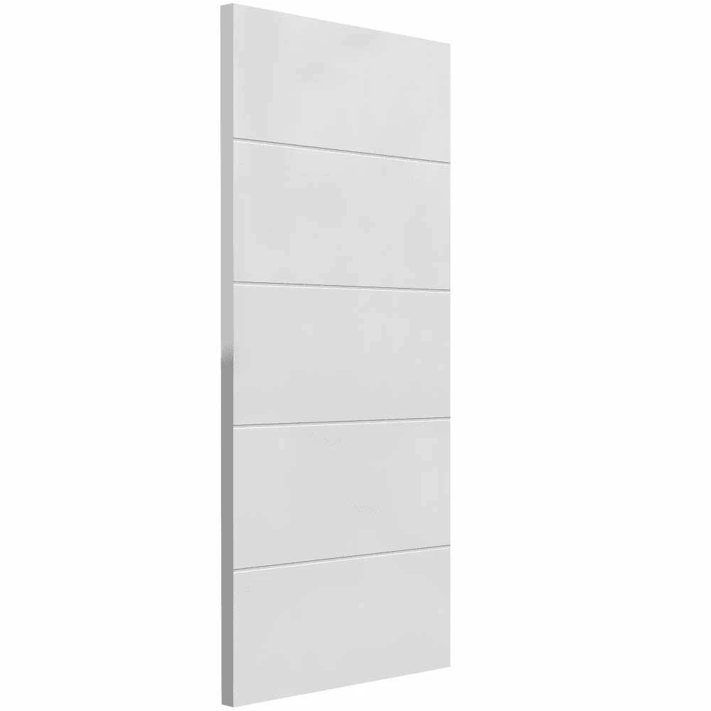 Horizontal 4 Line White Primed Door 3 Horizontal 4 Line White Primed Door