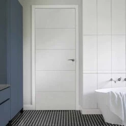 Horizontal 4 Line White Primed FD30 Fire Door -Timber Flooring Shop Horizontal 4 Line White Primed Door 4 156 1