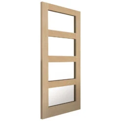 Nevis 4 Panel Glazed Oak Door (Unfinished)