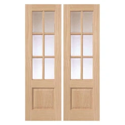 Oak Dove 12 Light Glazed Pair Of Door (Unfinished) -Timber Flooring Shop Oak Dove 12 Light Glazed Pair of Door 2 2