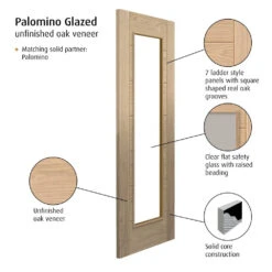 Oak Palomino 1 Light Glazed Door (Unfinished) -Timber Flooring Shop Oak Palomino 1 Light Glazed Door 2 2