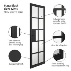 Plaza Black Clear Glazed Door (Pre-finished) -Timber Flooring Shop Plaza Black Clear Glazed 3 156