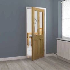 Rustic Oak 4 Panel Glazed Shaker Door Pre-finished -Timber Flooring Shop Rustic Oak 4 Panel Glazed Shaker 3 156