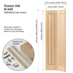Thames Bi-Fold Oak Door (Unfinished) -Timber Flooring Shop Thames Bi Fold Oak Door 3 156