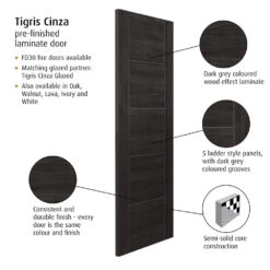 Tigris Cinza Laminate Door (Pre-finished) -Timber Flooring Shop Tigris Cinza Laminate Door 2 2