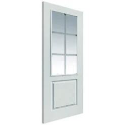 Faro White Primed Grained Glazed FD30 Fire Door
